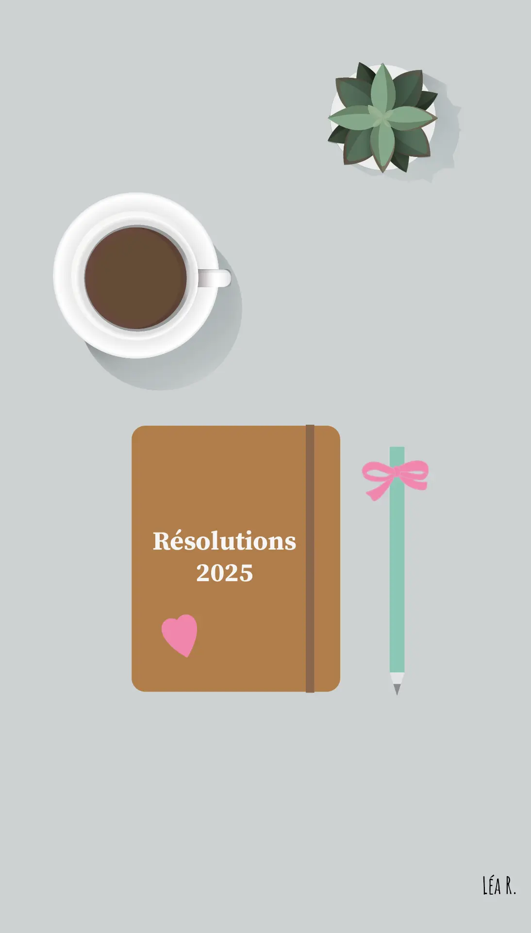 Illustrtaion pour ordinateur et téléphone au sujet des résolutions de l'année